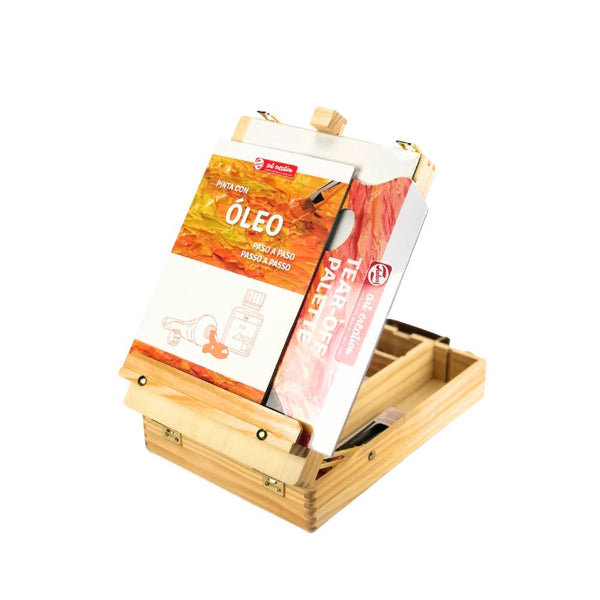 kit iniciación al óleo con caballete y pintura art creation