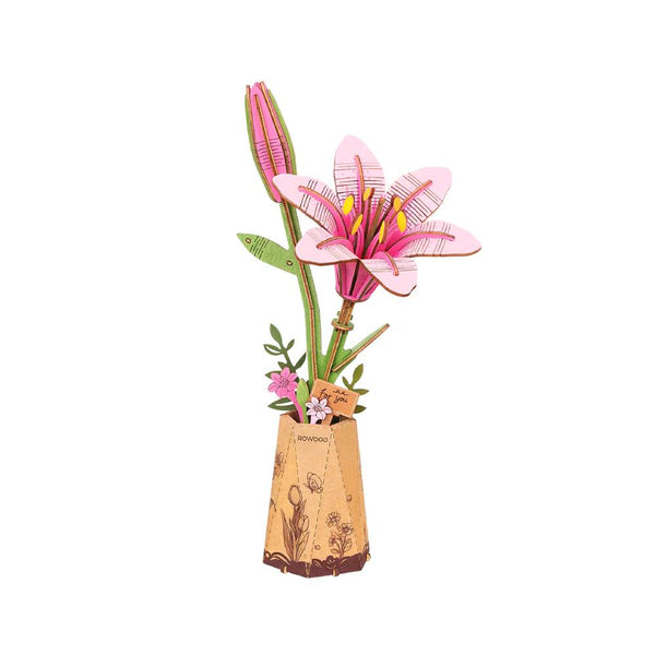maqueta de madera simple pink lily robotime
