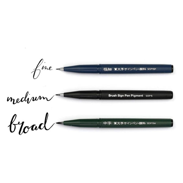 Set 3 Rotuladores Punta Pincel Negro Pentel