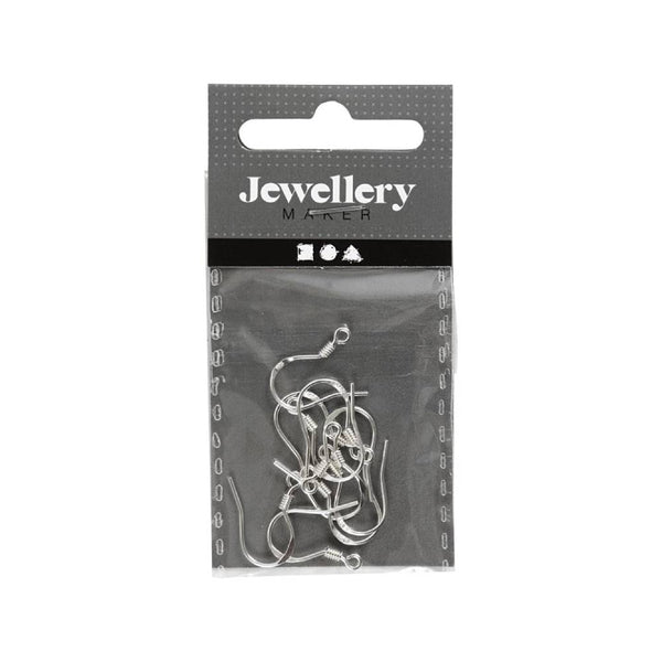 ganchos plateados de 14 mm para pendientes 10 unidades