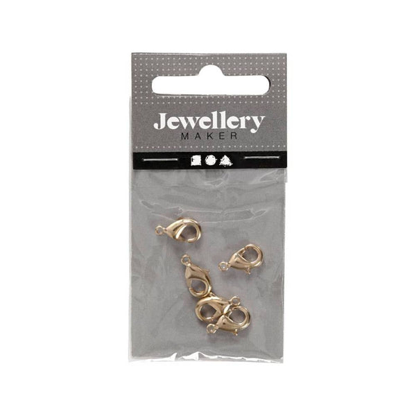 mosquetones para bisutería y joyas 5 unidades color dorado