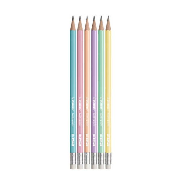 lapices de grafito swano pastel stabilo 6 unidades
