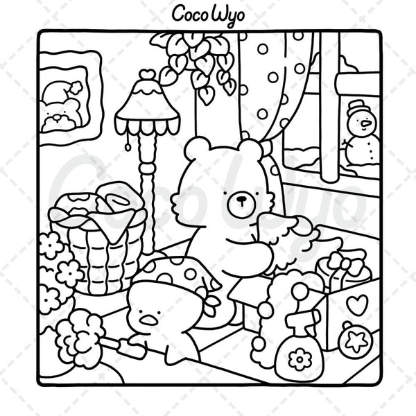 libro para decorar ilustraciones adorables comfy days