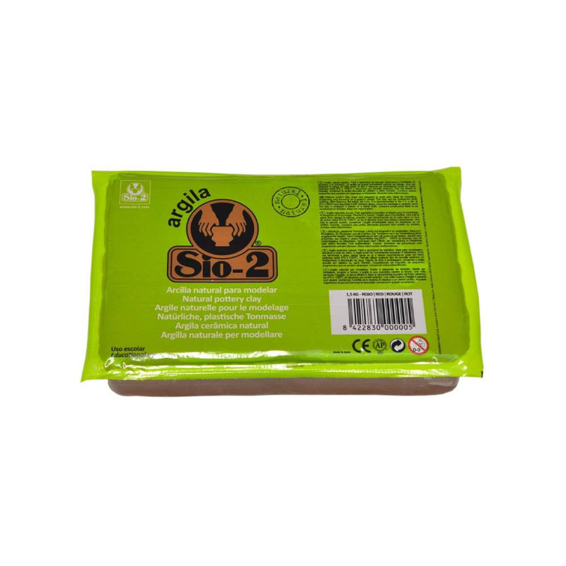 arcilla natural de modelado SIO-2 color rojizo 1,5 kg