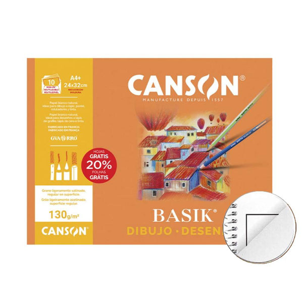 bloc de dibujo canson 24x32 cm hojas con gramaje de 130