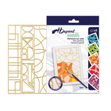 sets 5 laminas de seda para pintar con marcos dorados arasilk