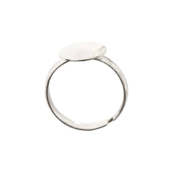 set anillos plateados ajustables para personalizar