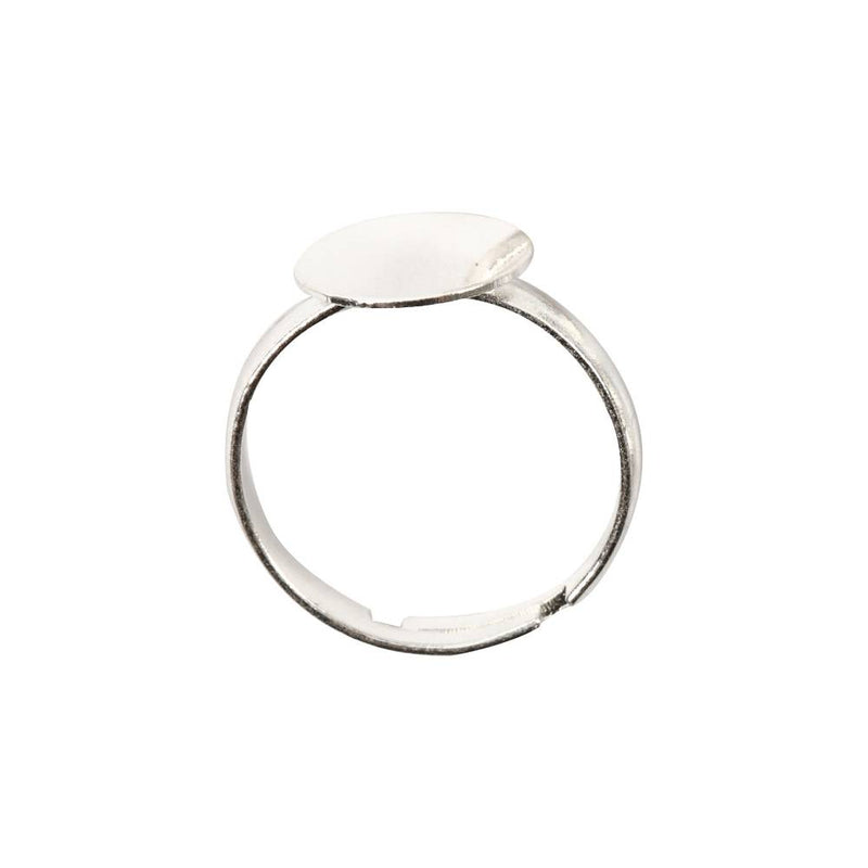 set anillos plateados ajustables para personalizar