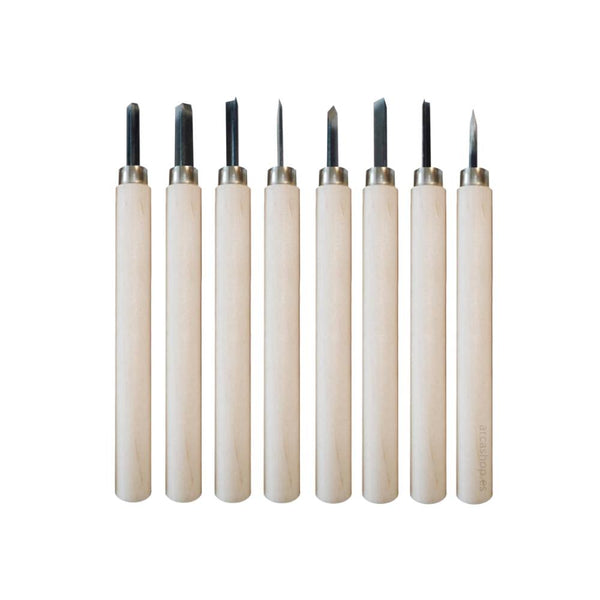 set 8 gubias para grabado en madera y linoleo