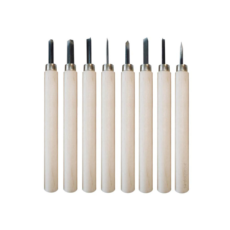 set 8 gubias para grabado en madera y linoleo