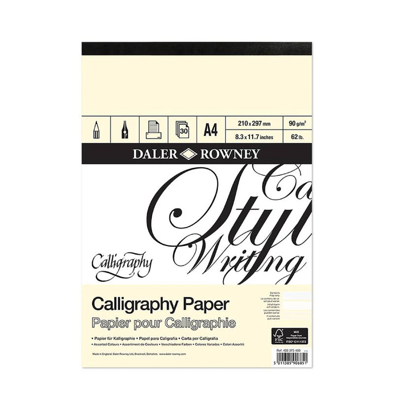Bloco colado de caligrafia Daler Rowney A4