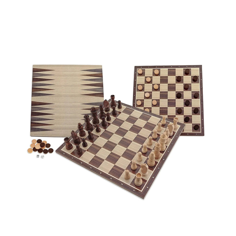 Tablero Ajedrez/Damas/Backgammon Juego de Mesa Sostenible