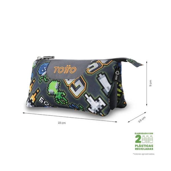 Estuche Escolar 3 Compartimentos Adventur Totto