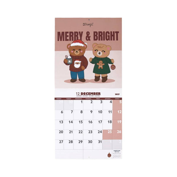 Calendario de Pared 2027 Between Routines & Tasks Mr Wonderful