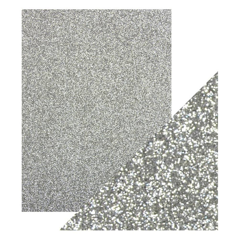 CARTULINAS CON PURPURINA COLOR PLATEADO a4