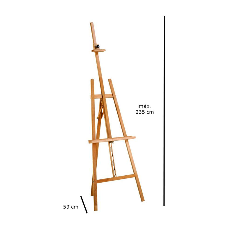 caballete de madera extra grande talens 235 centímetros medidas