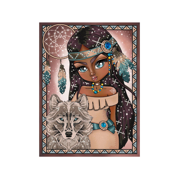 Kit de pintura diamante menina indiana diamante dotz