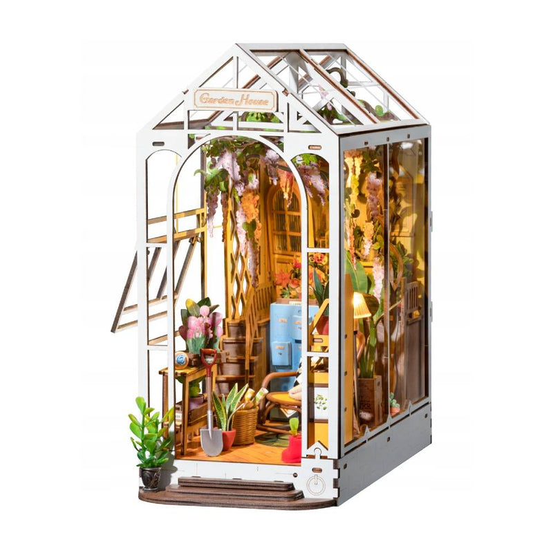 maqueta book nook garden house floristeria robotime
