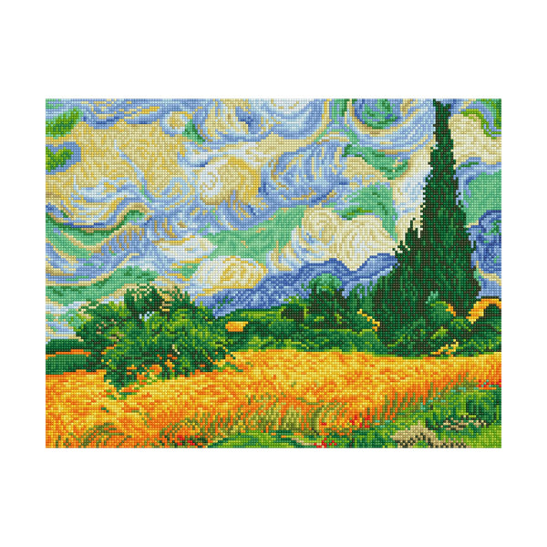 Kit de pintura diamante Campo de trigo Van Gogh Diamante Dotz