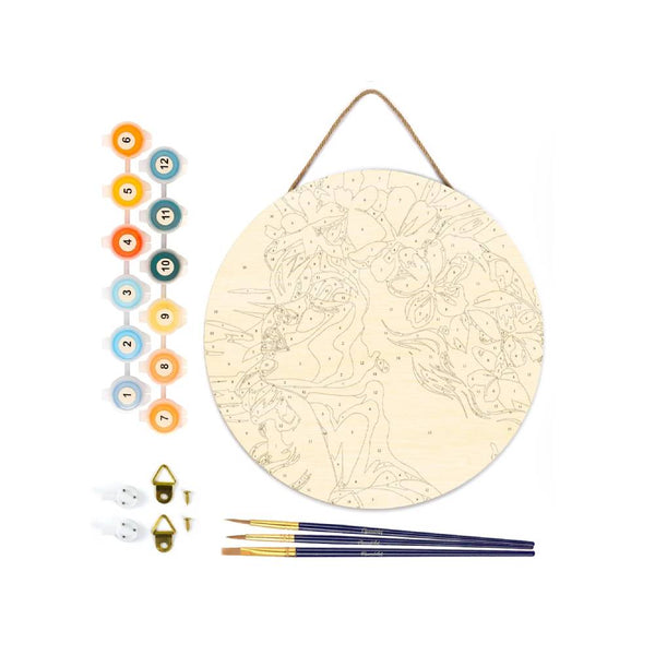 pintar por numeros madera mujer floral