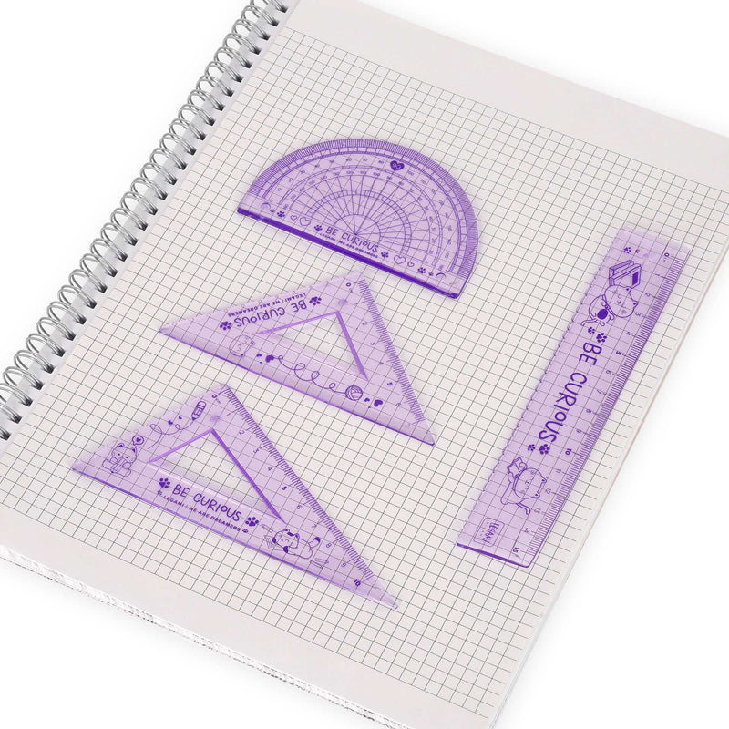 Set 4 Reglas Geométricas Mini Lila Legami