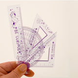 Set 4 Reglas Geométricas Mini Lila Legami