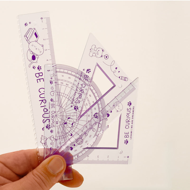 Set 4 Reglas Geométricas Mini Lila Legami