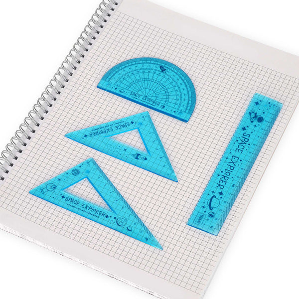Set 4 Reglas Geométricas Mini Azul Legami