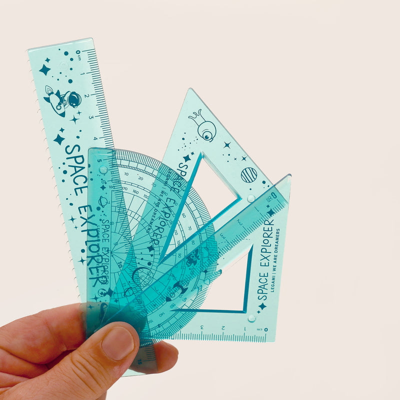 Set 4 Reglas Geométricas Mini Azul Legami