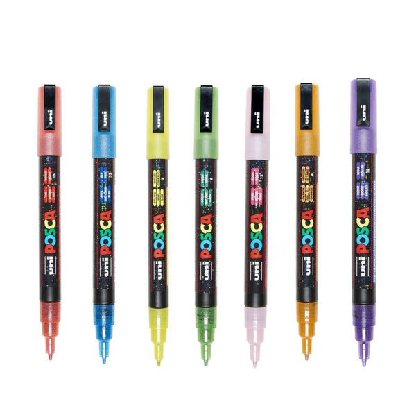 Conjunto de 8 marcadores de glitter PC-3M Posca
