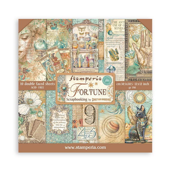 bloc papeles de scrap 12x12 fortune stamperia