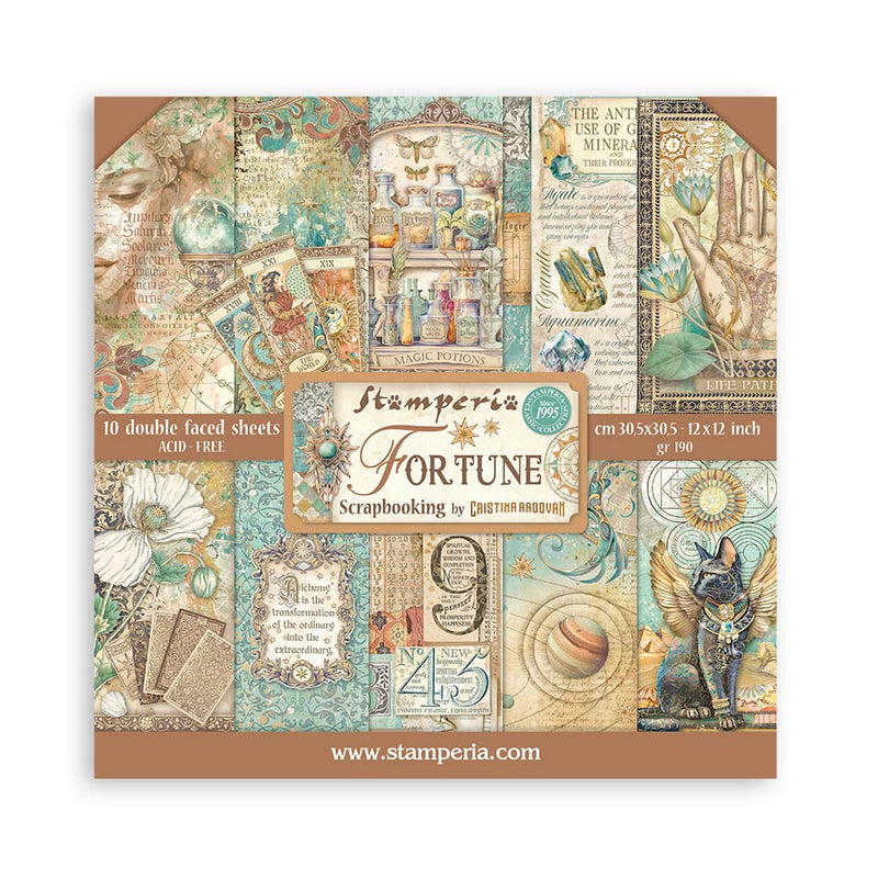 bloc papeles de scrap 12x12 fortune stamperia