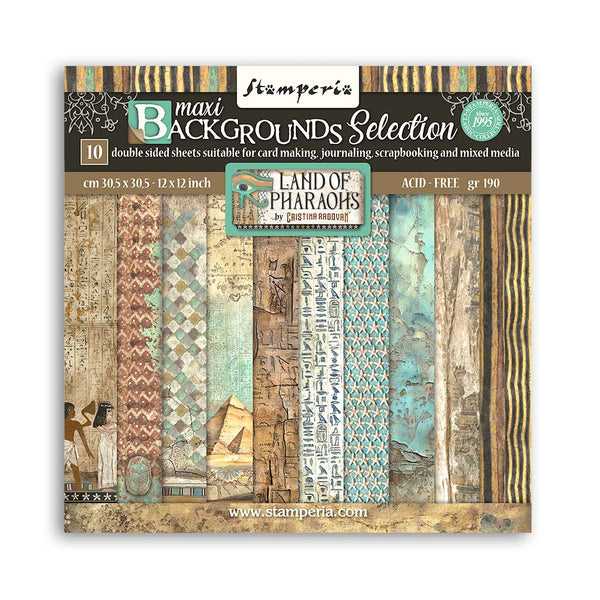 set papeles de scrap backround selections tierra de faraones 12x12