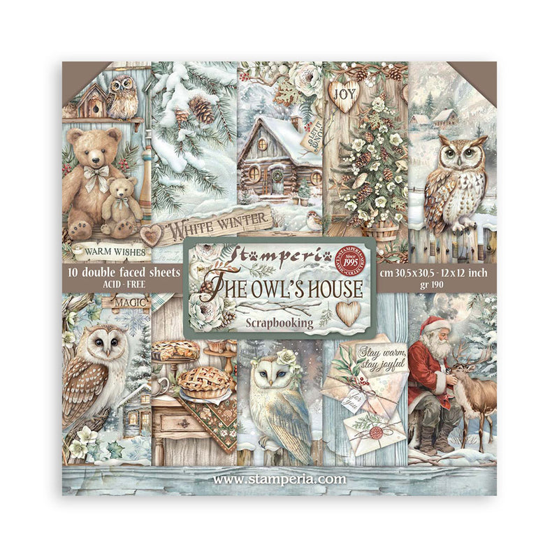 bloc hojas de scrapbooking a doble cara navidad the owls house stamperia 30,5 cm