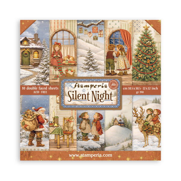 Bloc de Scrapbooking 10 hojas cm 30,5x30,5 (12x12) 2 caras- Silent Night