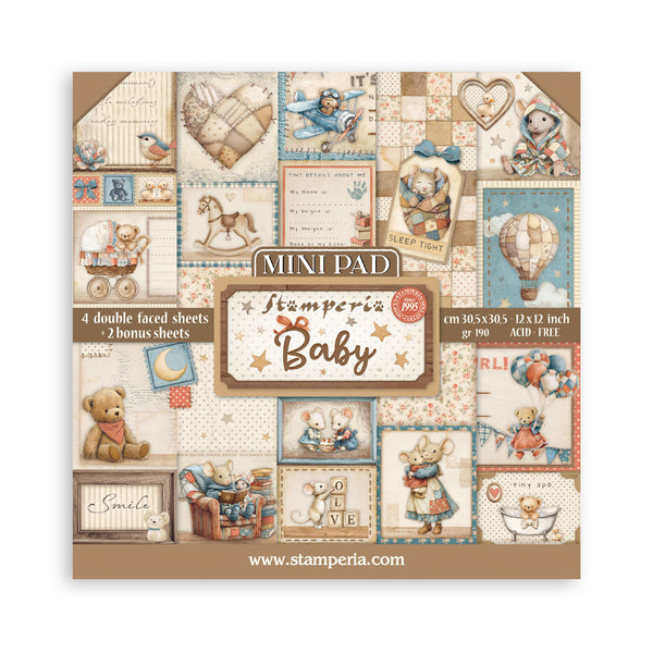Set 6 papeles doble cara 30.5x30.5 Baby