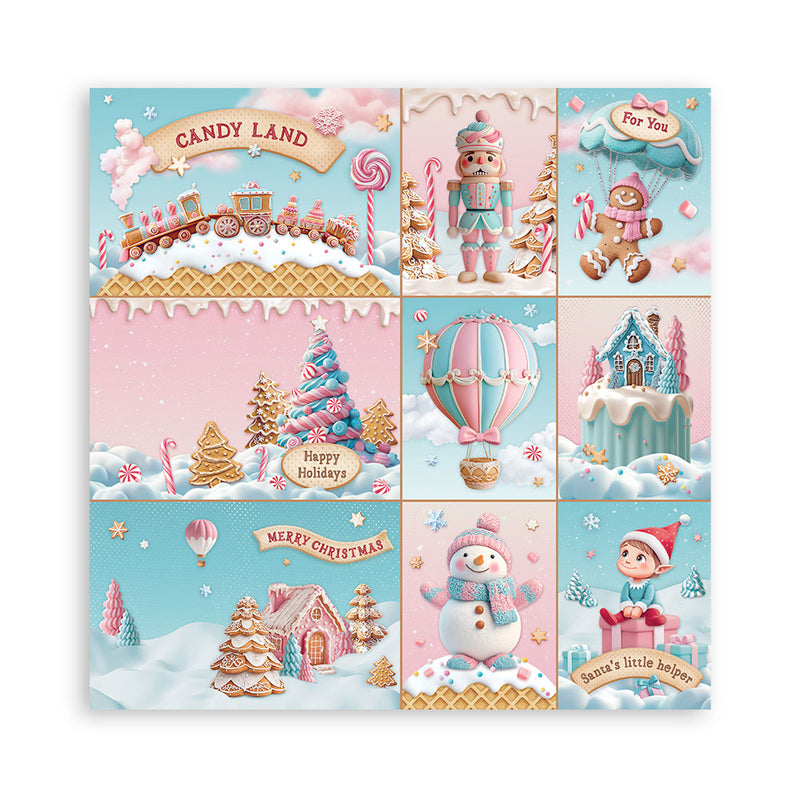 Bloc Scrapbooking 22 Hojas Candy Christmas Stamperia