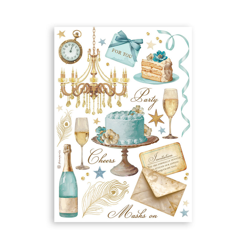 Bloco de notas Washi Pad 8 folhas A5 Masquerade Stamperia