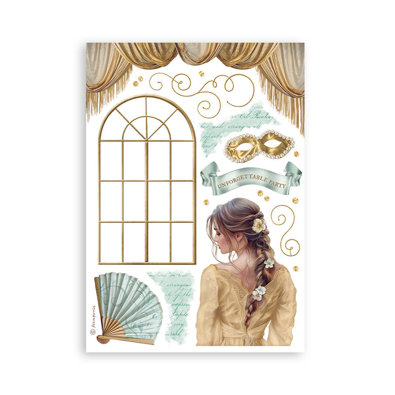 Bloco de notas Washi Pad 8 folhas A5 Masquerade Stamperia