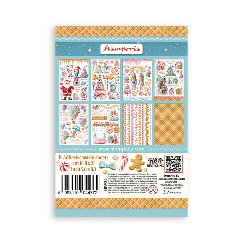 Washi Pad 8 Hojas A5 Candy Chirstmas Stamperia