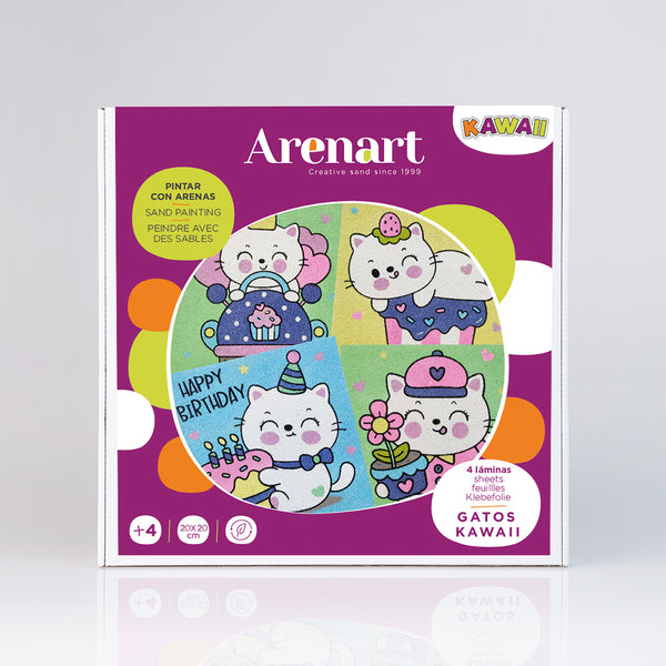 Kit de pintura de areia para gatos Kawaii da Arenart 