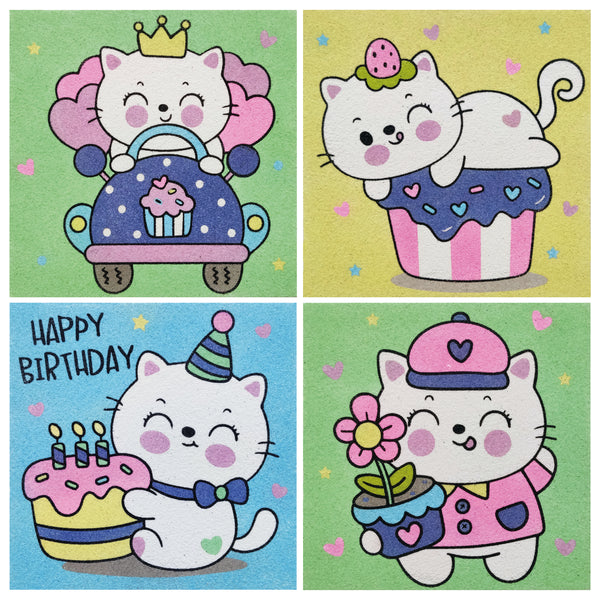 Kit de pintura de areia para gatos Kawaii da Arenart 