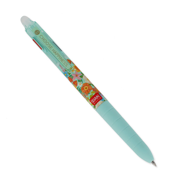 Caneta apagável Legami Flowers de 3 cores