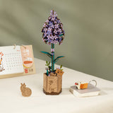 resultado final rompecabezas 3D de madera robotime flor de lila