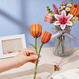 flores tulipanes naranjas robotime rompecabezas 3D