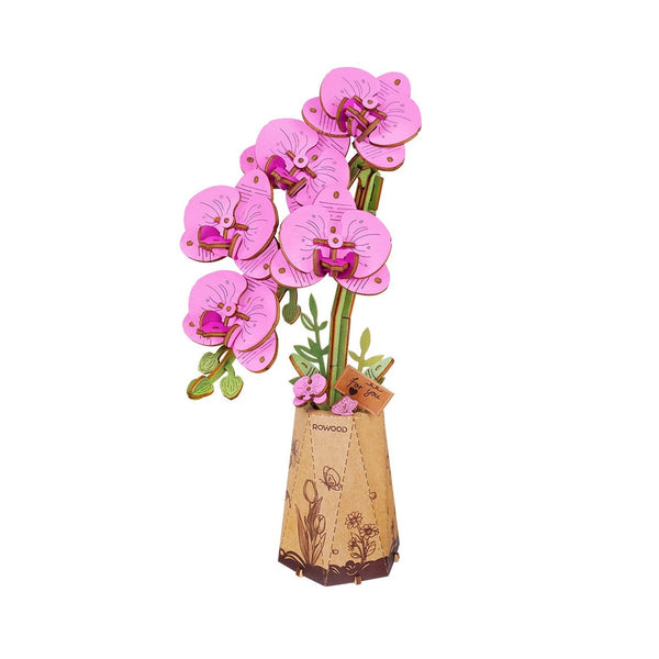 robotime maqueta de madera de una orquídea 3D