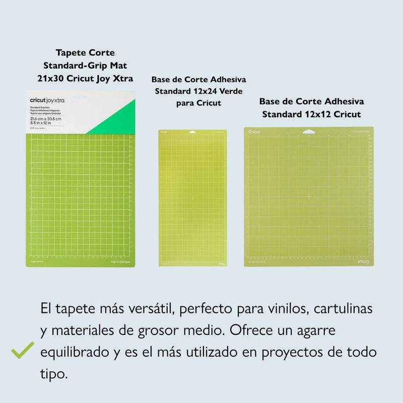 Tapete cricut Verde, con adhesivo standard ideal para materiales de grosor medio