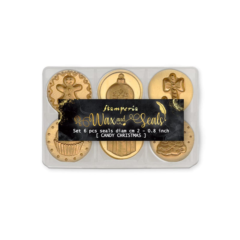 set 6 sellos de lacre navideños stamperia candy christmas