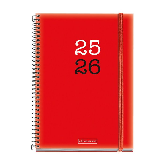 agenda 2026 simple roja plus miquelrius