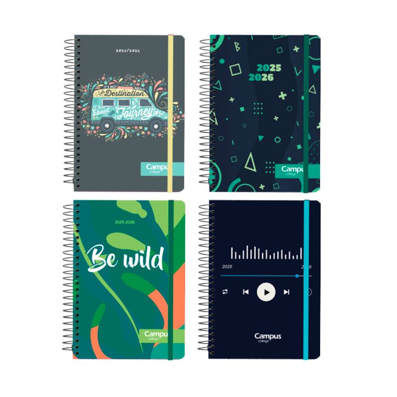 agenda escolar diaria A5 campus diseño estándar